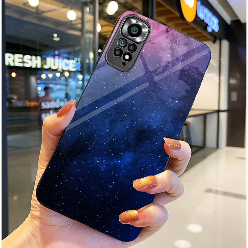 Ốp Lưng XIAOMI REDMI NOTE 11S, NOTE 11 4G, NOTE 11 5G , NOTE 11 PRO, 5G Mặt kính sáng bóng, Họa tiết mây trời