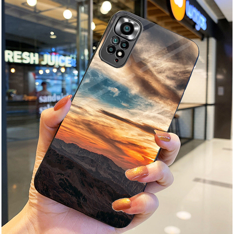 Ốp Lưng XIAOMI REDMI NOTE 11S, NOTE 11 4G, NOTE 11 5G , NOTE 11 PRO, 5G Mặt kính sáng bóng, Họa tiết mây trời