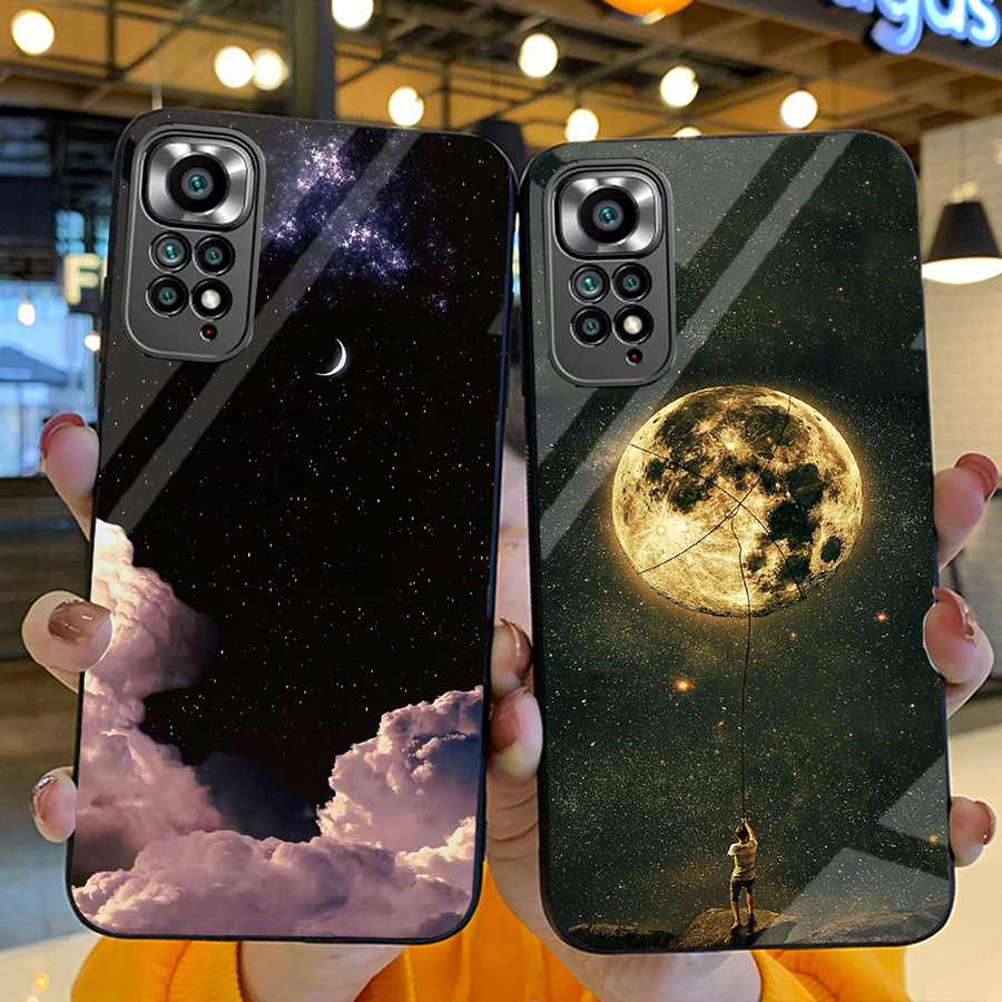 Ốp Lưng XIAOMI REDMI NOTE 11S, NOTE 11 4G, NOTE 11 5G , NOTE 11 PRO, 5G Mặt kính sáng bóng, Họa tiết mây trời