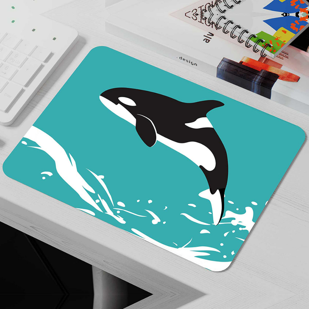 Lót chuột cỡ lớn, bàn di chuột, mouse pad mẫu Cá voi sát thủ Whale killer
