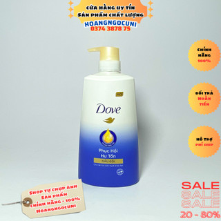 Dầu gội Dove phục hồi hư tổn chai vòi 640g giúp tóc phụ hồi chống xơ rối khô cứng mẫu mới tiết kiệm