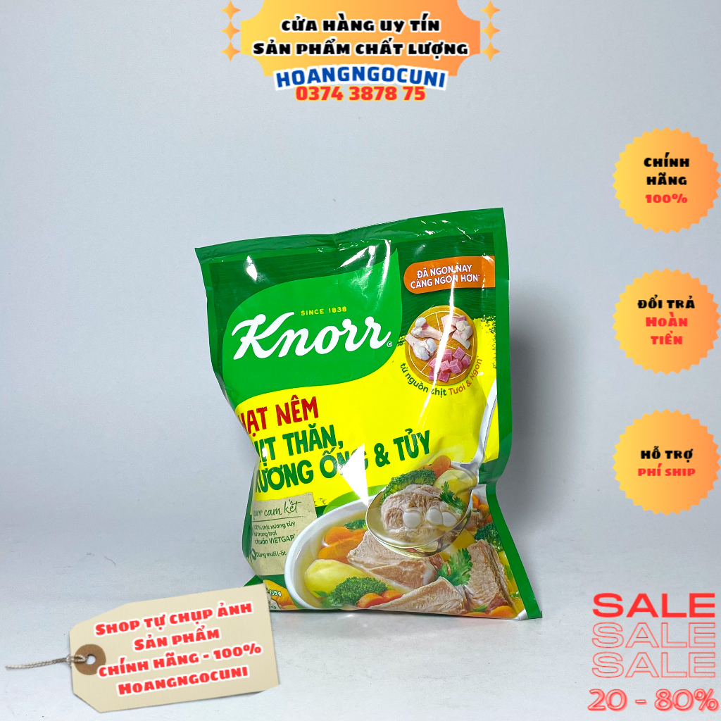 Hạt nêm Knorr 170g thịt thăn xương ống gói nhỏ ngon ngọt chính hãng 1k freeship