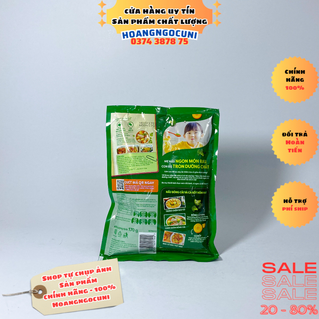 Hạt nêm Knorr 170g thịt thăn xương ống gói nhỏ ngon ngọt chính hãng 1k freeship