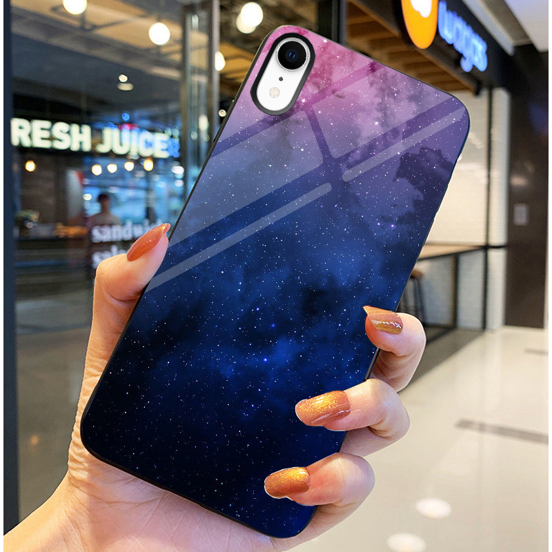 Ốp Lưng IPHONE XR Mặt kính sáng bóng, Họa tiết mây trời