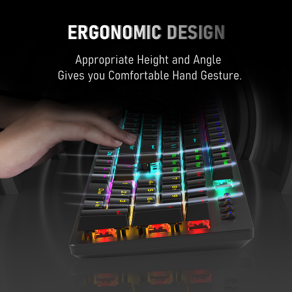 Bàn Phím Cơ Chính Hãng HP GK100F 104 Phím Chống Xung Đột Bàn Phím Chơi Game Có Đèn Nền Kết Hợp Có Dây