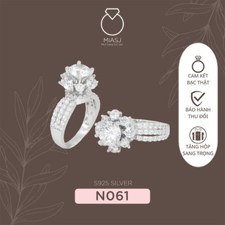 Nhẫn bạc ý 925 cao cấp hột mỹ nhân tạo Mã N061 | MIA Trang sức bạc