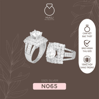 Nhẫn bạc ý 925 cao cấp hột mỹ nhân tạo Mã N065 | Mi.A Trang sức bạc