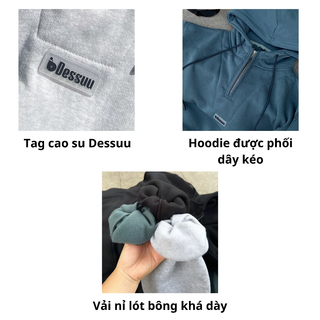 Áo khoác hoodie tag DESSU nỉ bông phối dây kéo nhiều màu form rộng nam nữ_SSSTore | BigBuy360 - bigbuy360.vn