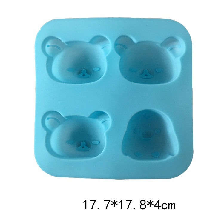 Khuôn silicone hình gấu và gà làm pudding thạch trái cây