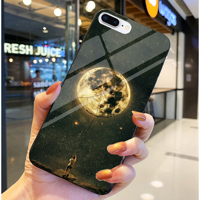 Ốp Lưng IPHONE 6,6S,6 PLUS,6S PLUS,7,8,7 PLUS,8 PLUS Mặt kính sáng bóng, Họa tiết mây trời