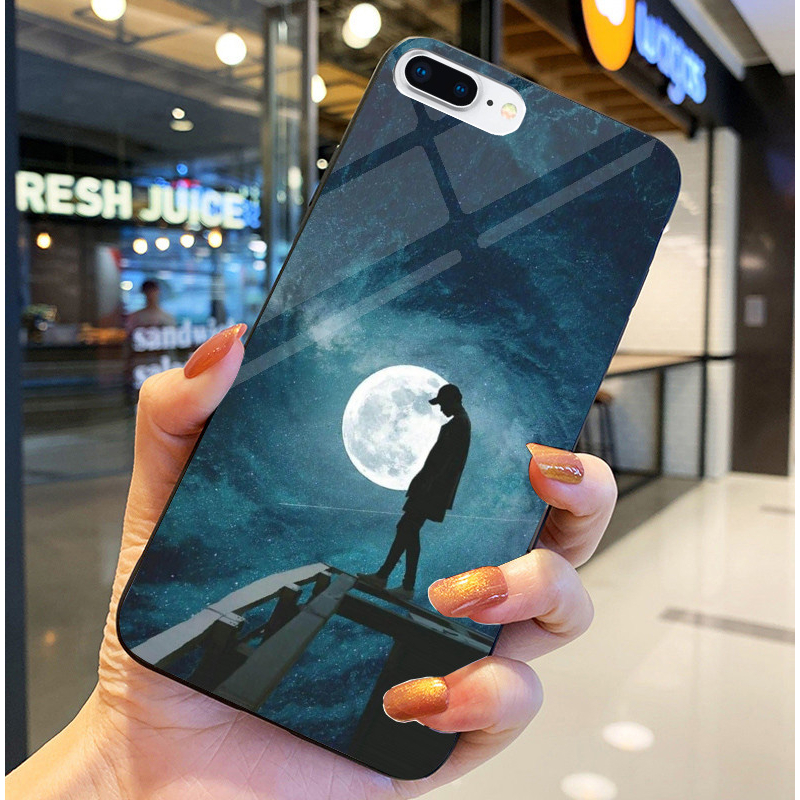 Ốp Lưng IPHONE 6,6S,6 PLUS,6S PLUS,7,8,7 PLUS,8 PLUS Mặt kính sáng bóng, Họa tiết mây trời