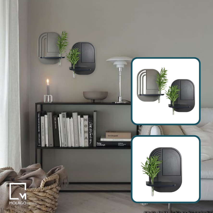 Kệ trang trí nhà cửa, kệ gỗ treo tường, đặt để đồ vật nhỏ, nến thơm, tinh dầu MOLAGO - VA