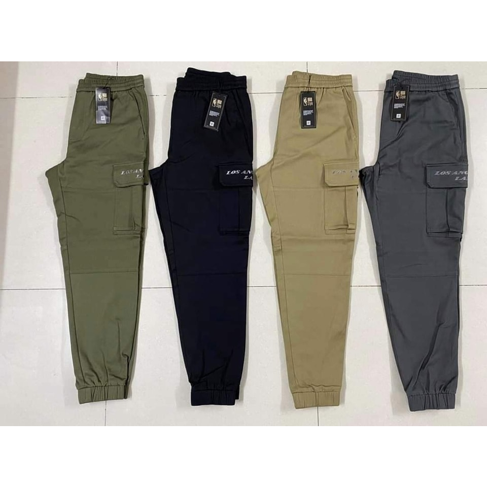 Quần dài nam jogger NBA chất liệu kaki độ dày vừa phải , co dãn thoải mái