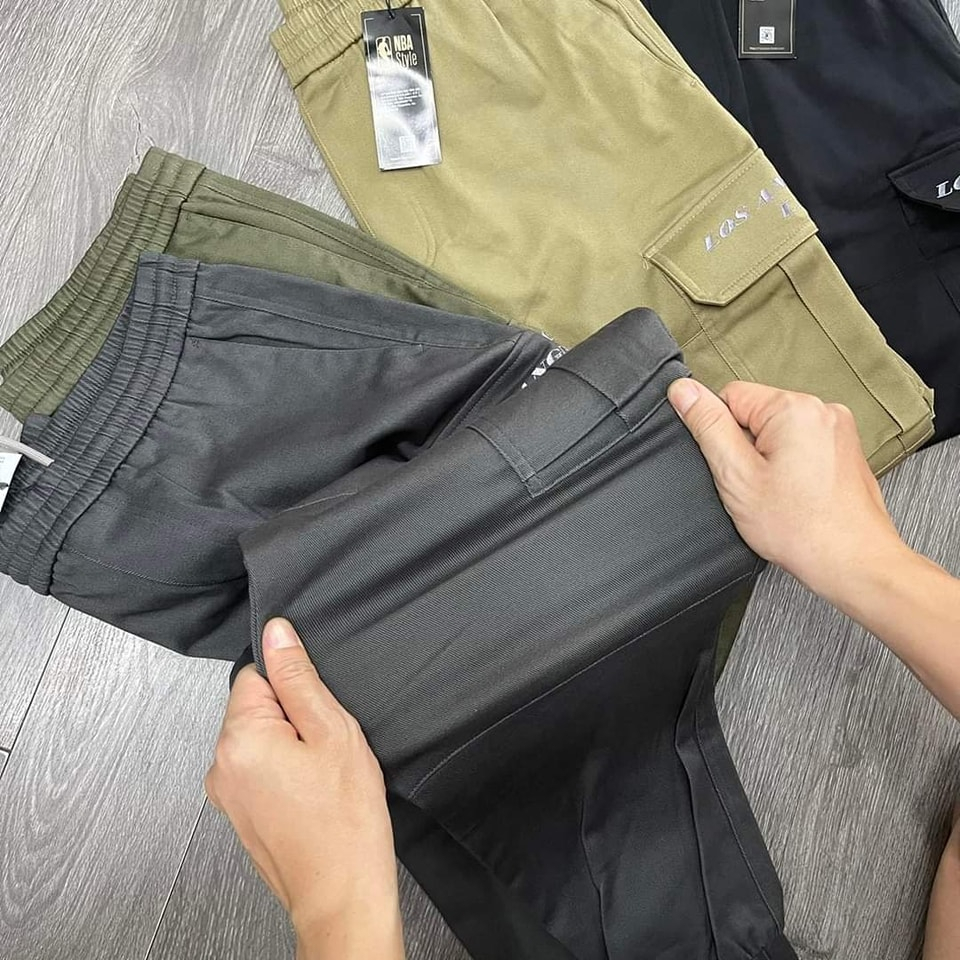 Quần dài nam jogger NBA chất liệu kaki độ dày vừa phải , co dãn thoải mái