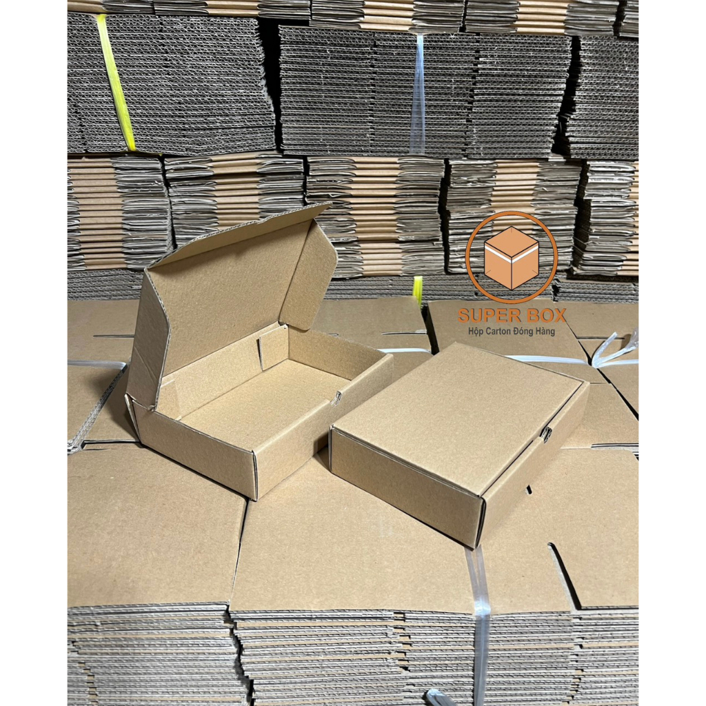 18x12x4(cm) Combo 100 Hộp Carton nắp gài đóng gói hàng (chất lượng)