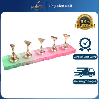 Set 5 - 10 chiếc đế gắn móng giả tập vẽ nail - đế nam châm gắn móng mẫu chuyên dụng - moon.phukiennail