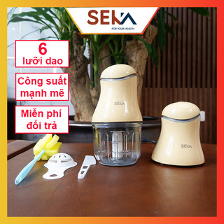 Máy Xay Mini Đa Năng SEKA 6 Lưỡi Cối thủy tinh, Máy xay ăn dặm cho bé, xay thịt cháo sinh tố tỏi ớt