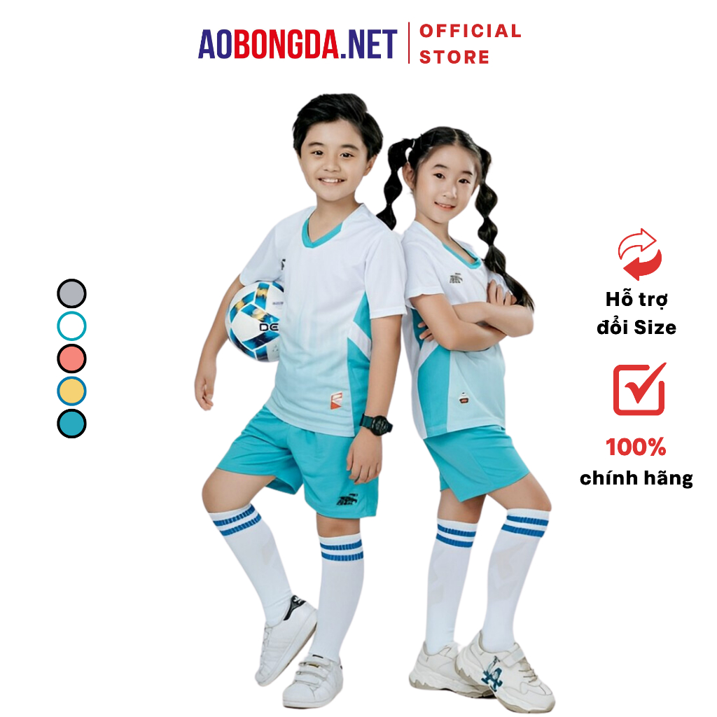 Bộ Quần Áo Đá Bóng Trẻ Em Riki Papola Kết Cấu Vải Mềm Nhẹ, Thông Thoáng Thấm Hút Mồ Hôi