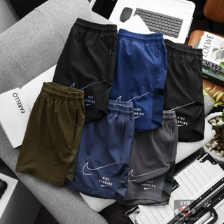 Quần short nam thể thao quần đùi tập gym chạy bộ nam short Nike running phối sọc lưới chất xi ( dù ) phom ngắn trên gối