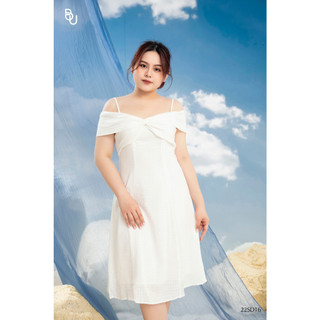 Đầm 2 dây trễ vai nơ ngực BIGSIZE (55kg đến 95kg) - 22SD16 - [BUstu Bigsize]