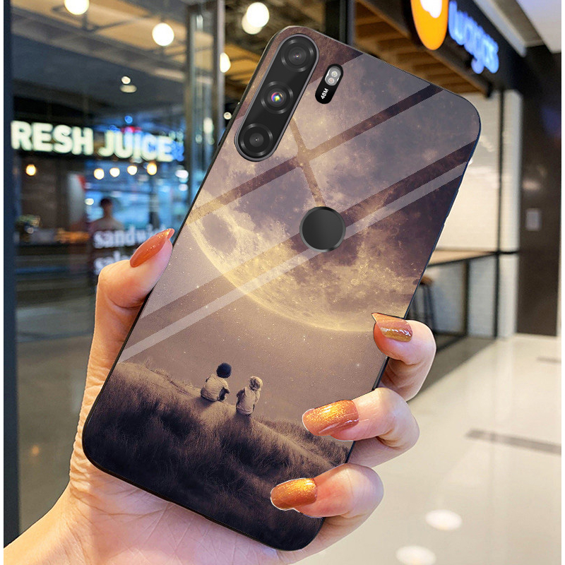 Ốp Lưng VSMART ACTIVE 3 Mặt kính sáng bóng, Họa tiết mây trời