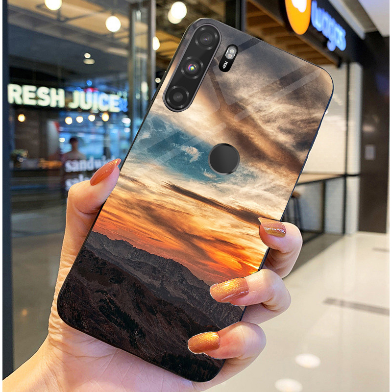 Ốp Lưng VSMART ACTIVE 3 Mặt kính sáng bóng, Họa tiết mây trời