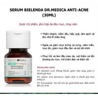 Serum Bielenda Dr Medica Antiacne Dermatological 30ml giảm mụn, ngừa thâm