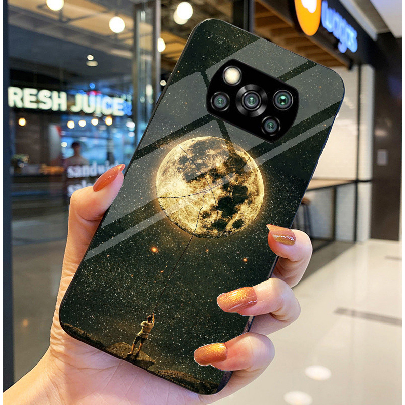 Ốp Lưng XIAOMI POCO X3 NFC, X3 NFC PRO Mặt kính sáng bóng, Họa tiết mây trời