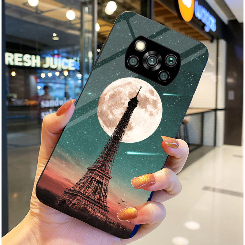 Ốp Lưng XIAOMI POCO X3 NFC, X3 NFC PRO Mặt kính sáng bóng, Họa tiết mây trời