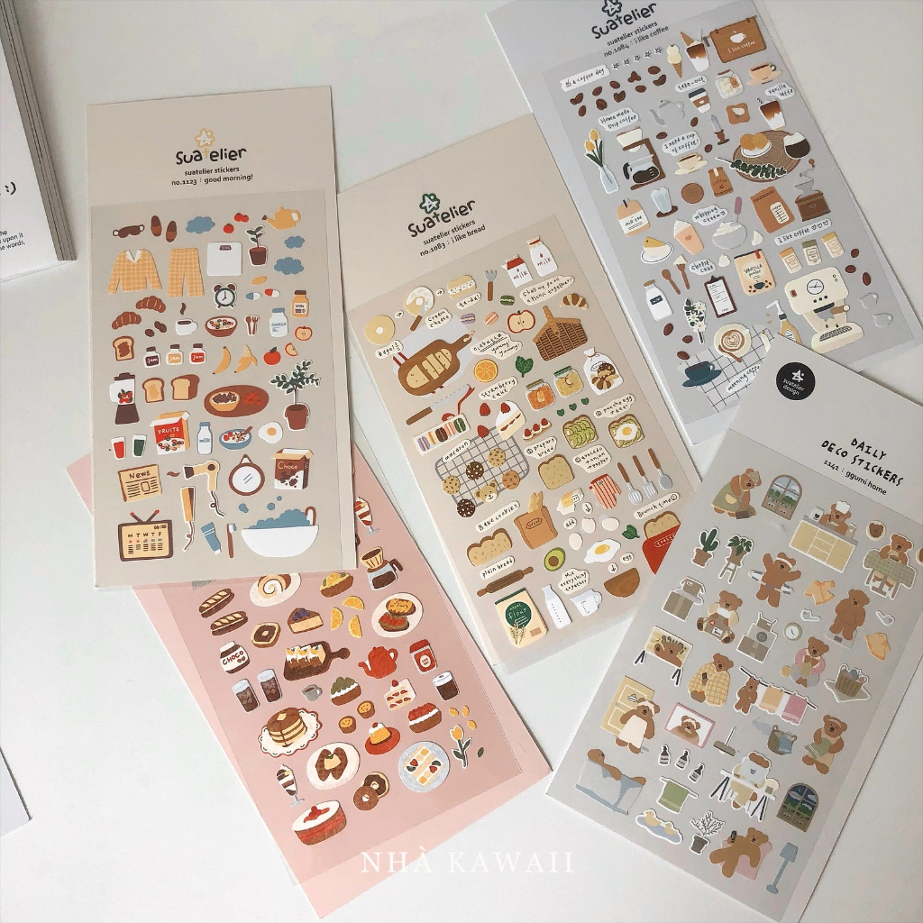 Sticker mini Hàn Quốc Suatelier trang trí planner, bullet journal