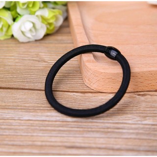 Dây buộc tóc đen đơn giản gắn hạt