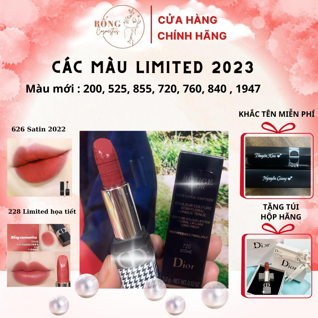 (Siêu sale) Son Dior Rouge bản Limited 2022,Satin,Velvet, Matte siêu Sang chảnh, full size, chuẩn auth, Bống cosmestics