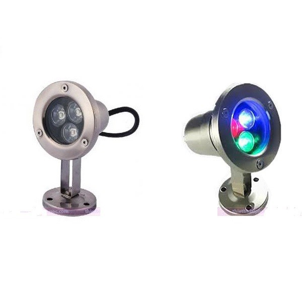 Đèn LED âm nước dạng chân đế hắt IP 68 chiếu sáng sân vườn, hồ cá Koi 12/24VAC