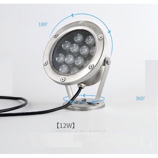 Đèn LED âm nước dạng chân đế hắt IP 68 chiếu sáng sân vườn, hồ cá Koi 12/24VAC