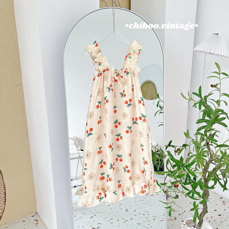 Đầm Ngủ, Váy Ngủ Mặc Nhà 2 Dây Bèo Đũi Xốp Form Rộng Xinh Xắn | BigBuy360 - bigbuy360.vn