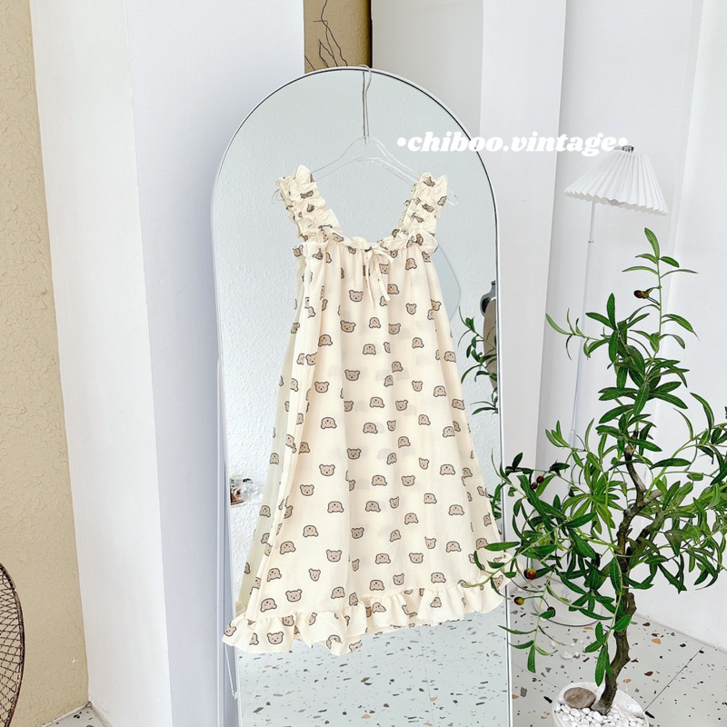 Đầm Ngủ, Váy Ngủ Mặc Nhà 2 Dây Bèo Đũi Xốp Form Rộng Xinh Xắn | BigBuy360 - bigbuy360.vn