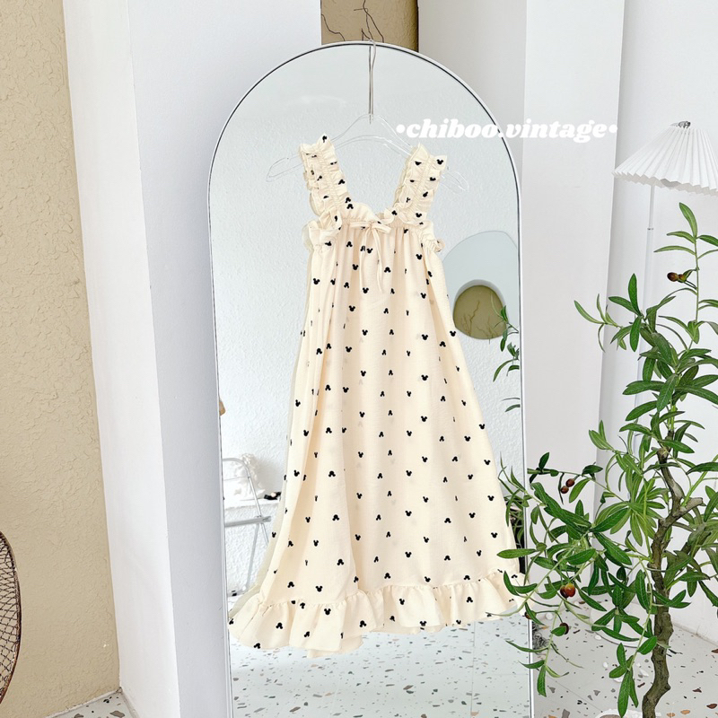Đầm Ngủ, Váy Ngủ Mặc Nhà 2 Dây Bèo Đũi Xốp Form Rộng Xinh Xắn | BigBuy360 - bigbuy360.vn