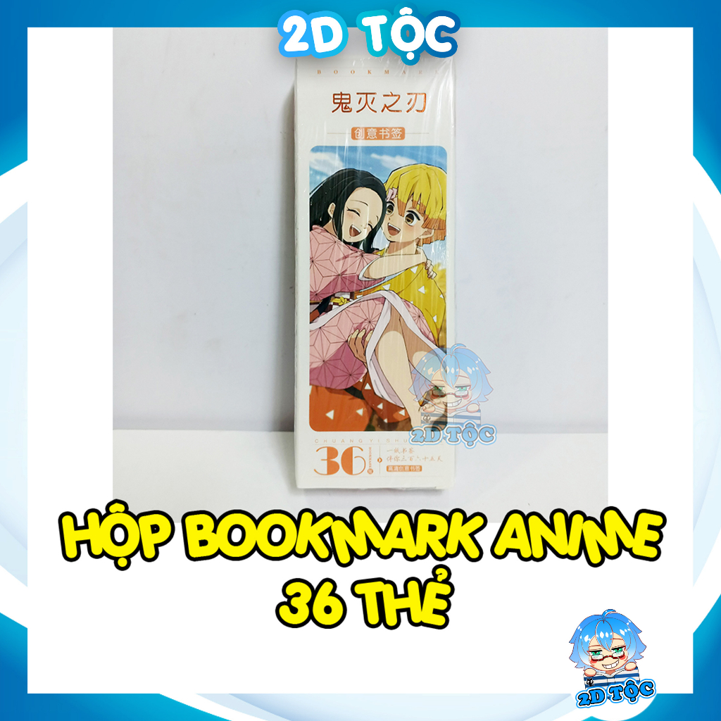 Hộp Bookmark Đánh dấu sách 36 thẻ Anime Manga Light Novel Thanh gươm diệt quỷ Kimetsu no Yaiba - 2D Tộc Shop