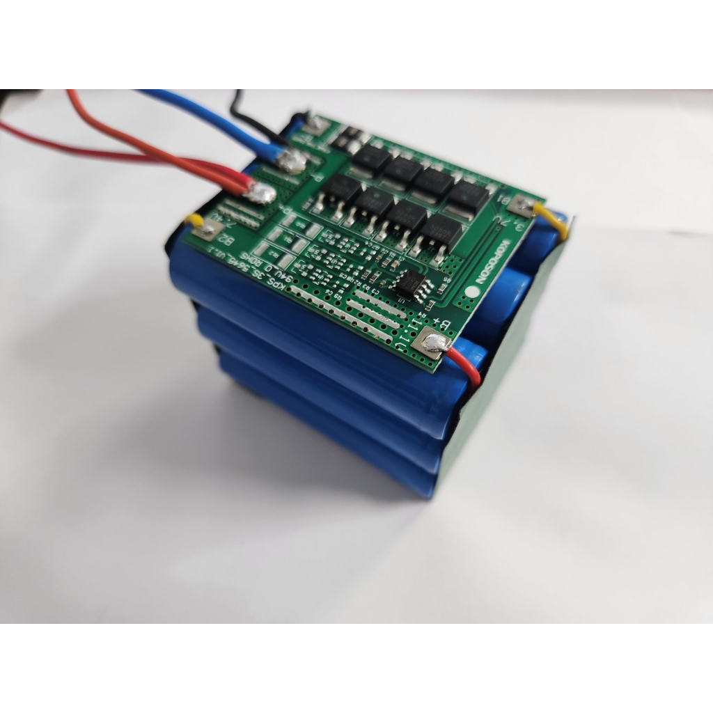 Khối Pin 12v 3.6Ah, Pin sạc Lithium sắt, 9 viên pin 18650 1.2Ah, mạch bảo vệ BMS 3S + Rắc 5.5x2.5