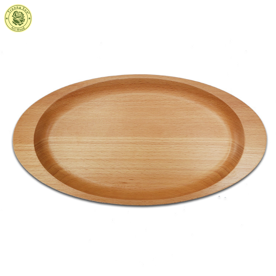 Khay Dĩa Gỗ Hình Oval Có Tay Cầm 30Cm TL75 - Đồ Gỗ Nhà Bếp Thương Hiệu Trường Sơn