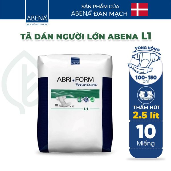 Tã Dán Người Lớn ABENA Abri Form Premium L1 (2500ml), (10 miếng) CHÍNH HÃNG
