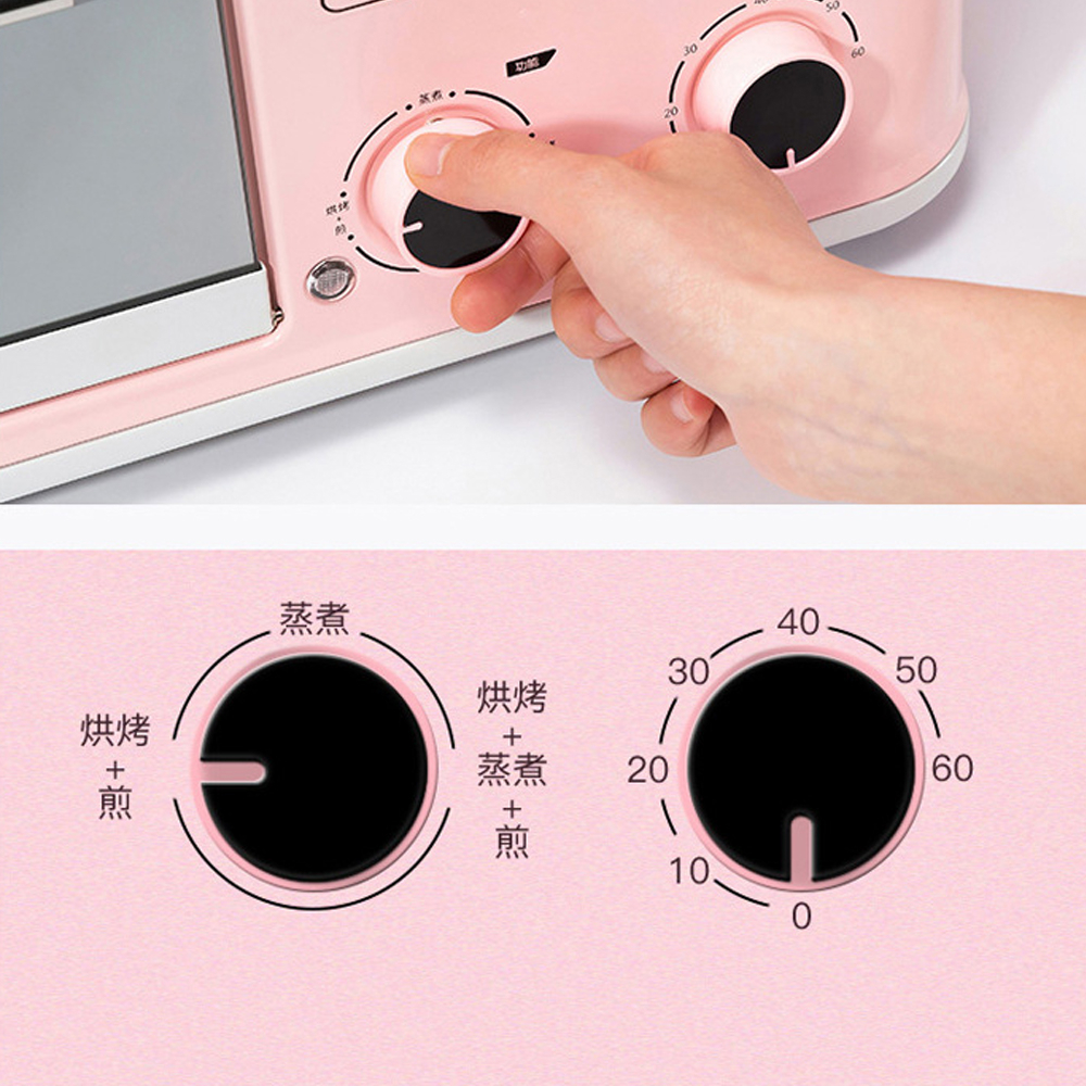 Máy Nướng Bánh Mì Sandwich Màu Hồng 4in1 Tích hợp Đun, Hấp, Chiên rán, Lò vi sóng