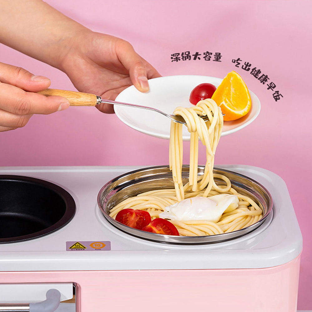 Máy Nướng Bánh Mì Sandwich Màu Hồng 4in1 Tích hợp Đun, Hấp, Chiên rán, Lò vi sóng