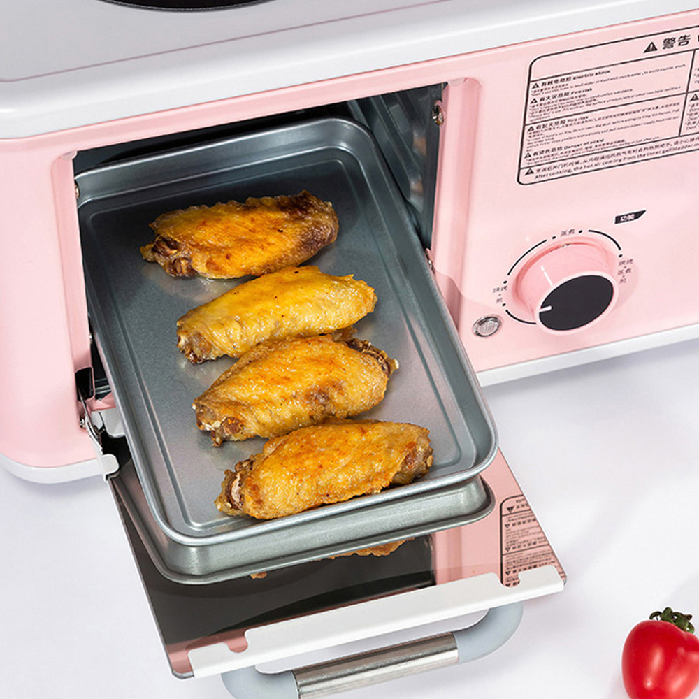 Máy Nướng Bánh Mì Sandwich Màu Hồng 4in1 Tích hợp Đun, Hấp, Chiên rán, Lò vi sóng