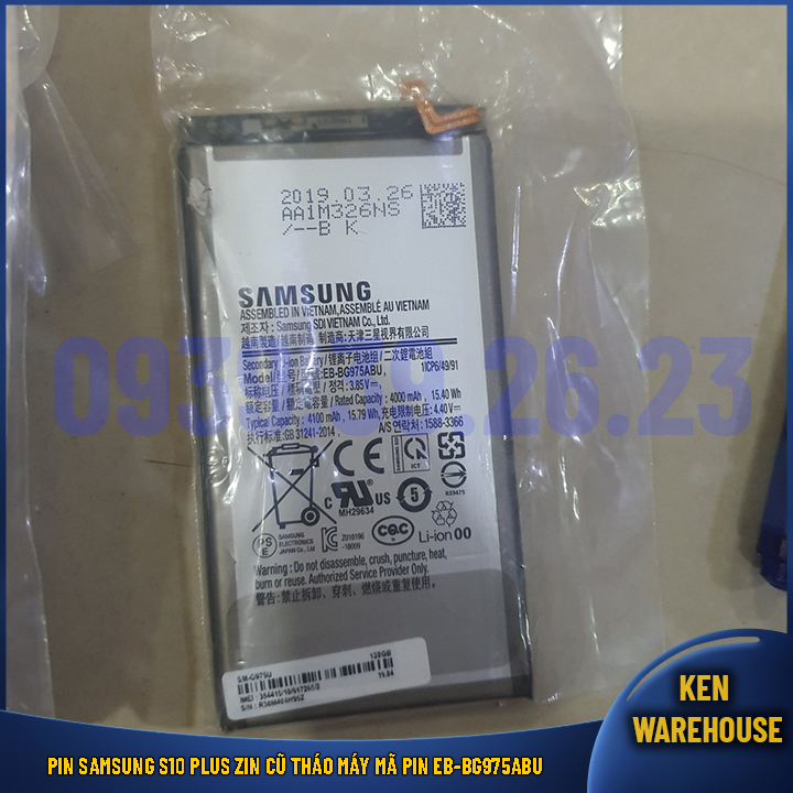 PIN SAMSUNG S10 PLUS zin cũ tháo máy mã PIN EB-BG975ABU - 985 shop