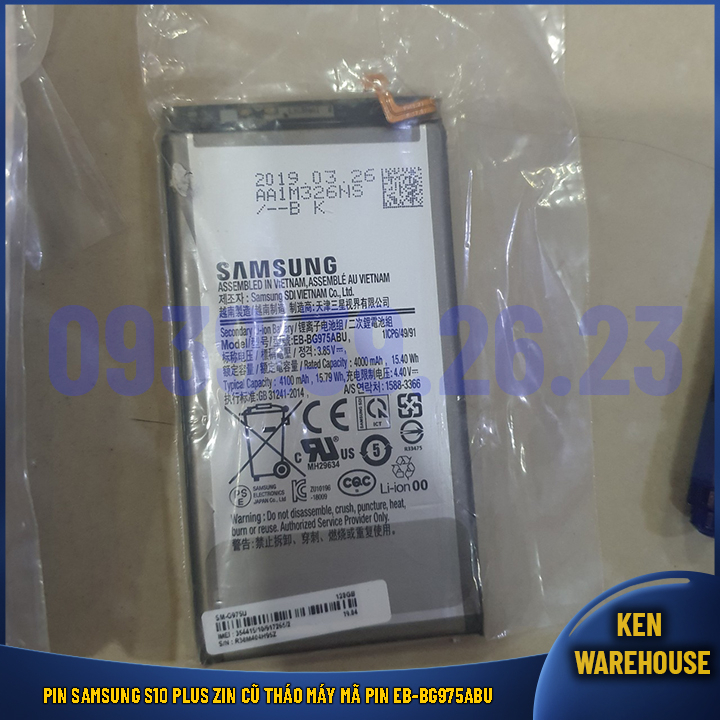 PIN SAMSUNG S10 PLUS zin cũ tháo máy mã PIN EB-BG975ABU - 985 shop