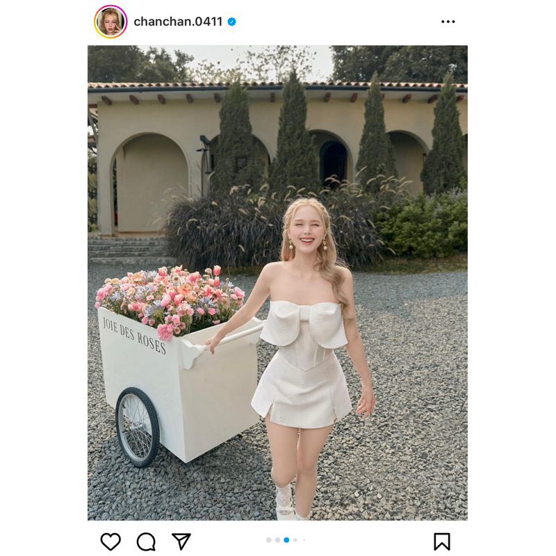 Set gấm áo corset nơ chân váy xoài non