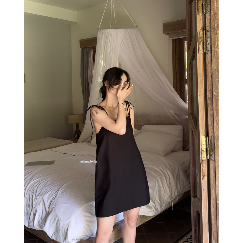 𝐦𝐢𝐫.𝐛𝐲𝐡𝐢: 𝐛𝐞𝐢𝐠𝐞 𝐝𝐫𝐞𝐬𝐬 - đầm linen hai dây