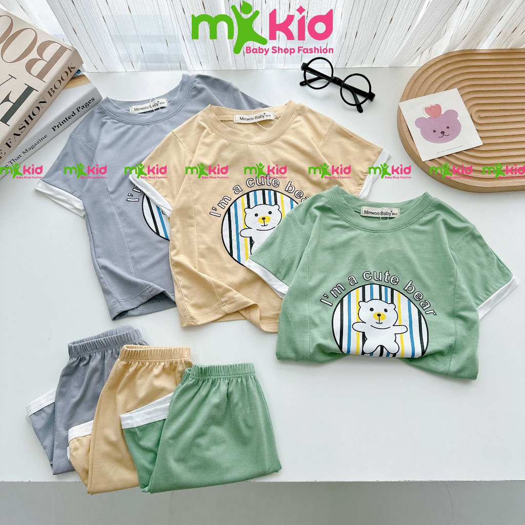 Quần áo trẻ em MK KID cho bé trai bé gái từ 6-18kg💖Bộ cộc tay hoạ tiết Cá ngựa kute thun lạnh cao cấp co giãn 4 chiều
