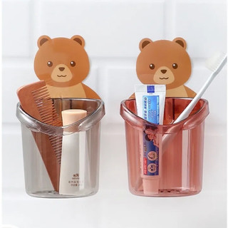 Cốc Dán Tường Để Bàn Chải Đánh Răng kem đánh răng